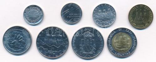 San Marino 1976-1991. 1L-500L (8xklf) T:1-2
San Marino 1976-1991. 1 Lira - 500 Lire (8xdiff) C:UNC-...