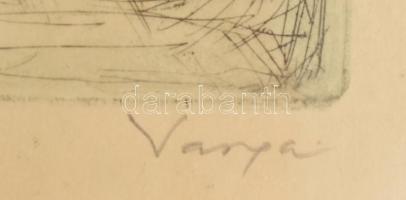 Varga Nándor Lajos (1895-1978): Vénusz a lugasban. Rézkarc, papír, jelzett, üvegezett keretben, 19×2...