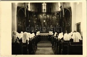 1949 Szombathely, Annunciata nővérek kápolnája belső. Farkas Géza photo