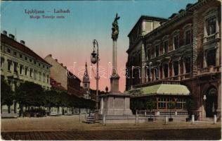 1915 Ljubljana, Laibach; Morije Terezije cesta / square, Café Europa + K.u.K. Reserve-Spital in Laibach (EK)