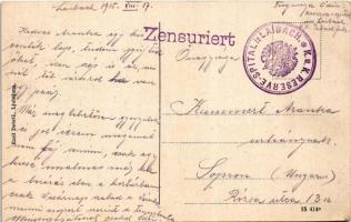1915 Ljubljana, Laibach; Morije Terezije cesta / square, Café Europa + "K.u.K. Reserve-Spital i...