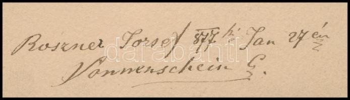 Róna, szül. Rosner József (1861-1939): Portré (tanulmány), 1877. Ceruza, papír. Jelzett (Rosner). La...