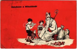 1929 Üdvözlet a Mikulástól / Saint Nicholas. C.H. W. VIII/2. 2505-36. (fa)