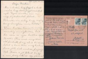 cca 1944 Hősi halott katona 5 db irata, egy levél tőle, egy neki, 3 részvétnyilvánítás