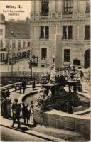 1918 Wien, Vienna, Bécs; Karl Borromäus-Brunnen / fountain. B.K.W.I. 1005. + Bahnhof-Labedienst Hütteldorf (EM)