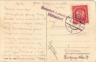 1918 Wien, Vienna, Bécs; Karl Borromäus-Brunnen / fountain. B.K.W.I. 1005. + "Bahnhof-Labediens...