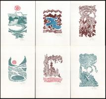 SB 12 metszet. Ex-libris Lugano 1978. XVII. Congresso Internazionale mappa, 12 (jelzettek) t. Számoz...