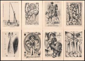 XIII Internationaler Ex Libris Kongress 1970 mappa, 16 (jelzettek) t. Kissé szakadt papírmappában