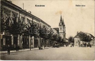 Komárom, Komárno; Nádor utca, üzletek. L.H. Pannonia / street view, shops (fl)