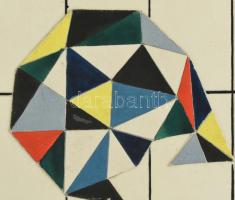 Kassák jelzéssel: Geometrikus kompozíció. Tempera, tus, kollázs, papír, paszpartuban. 12x16 cm