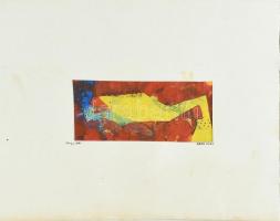 Bada Dada jelzéssel: Sárga hal. Olaj, papír. 9,5x22 cm