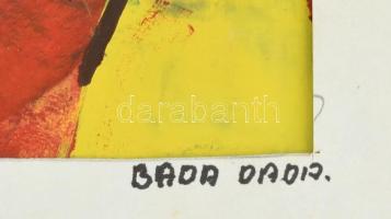 Bada Dada jelzéssel: Sárga hal. Olaj, papír. 9,5x22 cm