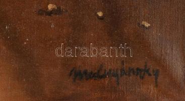 Mednyánszky jelzéssel: Téli táj. Olaj, vászon. Dekoratív, kissé sérült fa keretben. 50x60 cm