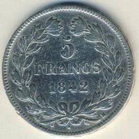 Franciaország 1842. 5Fr Ag Lajos Fülöp T:3 ph