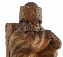 Csorvássy István (1912-1986): Favágó. Faragott fa, kopott, jelzett, m: 34 cm