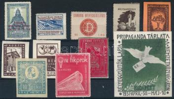 1931-1943 11 db bélyegkiállítási és bélyeggyűjtéssel kapcsolatos levélzáró