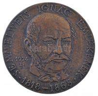 Lisztes István (1942-) 1974. Semmelweis Ignác emlékének 1818-1865 egyoldalas, öntött bronz emlékérem (81mm) T:1-