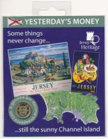 Jersey 1957. 1/4Sh Cu-Ni II. Erzsébet díszlapon T:2 Jersey 1957. 1/4 Shilling Cu-Ni Elizabeth II on cardboard C:XF