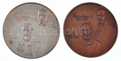 E. Lakatos Aranka (1952-) 1996. Semmelweis I. 1818-1865 - Fauffer V. 1851-1934 / EAGO XI. Kongresszusa Budapest angol nyelvű bronz és ezüstözött bronz emlékérem pár (60mm) T:1-