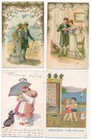 35 db RÉGI motívum képeslap vegyes minőségben: humor, gyerek, művész / 35 pre-1945 motive postcards in mixed quality: art, humour, children