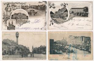 Szombathely - 4 db régi képeslap (2 litho) / 4 pre-1945 postcards