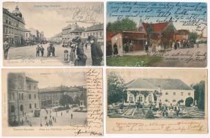6 db RÉGI magyar város képeslap vegyes minőségben / 6 pre-1945 Hungarian town-view postcards in mixed quality