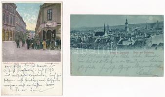 6 db RÉGI magyar város képeslap vegyes minőségben / 6 pre-1945 Hungarian town-view postcards in mixe...