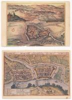5 db MODERN magyar város képeslap: anno 1617 és 1657 - Képzőművészeti Alap Kiadóvállalat + 15 budape...