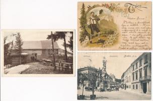 5 db RÉGI osztrák képeslap vegyes minőségben, 2 litho / 5 pre-1945 Austrian postcards in mixed quality, 2 litho