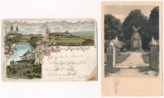 5 db RÉGI osztrák képeslap vegyes minőségben, 2 litho / 5 pre-1945 Austrian postcards in mixed quali...