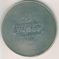 Német 3. Birodalom 1930-as évek "Stadt München" Ag 113g nagyméretű átm:68mm T:2 pici ph