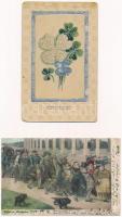 2 db RÉGI motívumlap vegyes minőségben: judaika / 2 pre-1945 motive cards in mixed quality: Judaica