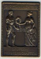 Német Birodalom/Császárság 1919. "München-Deutsche Meisteraschaften" szögletes Br plakett 47x67mm szign.Dreschler T:2