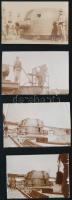 cca 1914-1918 I. világháborús páncélozott ágyú, 4 db fotó, sarkain törésnyomok, 4×6,5 cm
