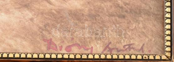 Diósy Antal jelzéssel: Erdő. Vegyes technika, papír. hullámos, üvegezett keretben. 25x33cm