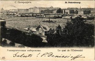 1906 Saint Petersburg, St. Petersbourg, Petrograd; Le quai de lUniversité / university, quay (EK)