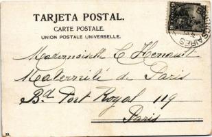 1906 Buenos Aires, Boca del Riachuelo / wharf, industrial railway, locomotive, steamship (worn corne...