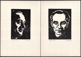 M. Kiss József (1936-1999): HNF. M. Kiss József linómetszetei, rajta történelmi alakokkal, politikus...