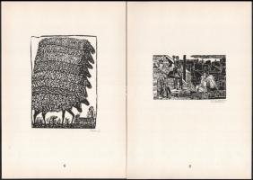 1966 Magyar Kisgrafika 1966. Bp., Kisgrafika Barátok Köre , 4 sztl. lev. + 10 db fa- és linómetszet ...