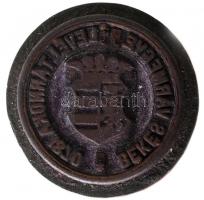 1870 Békés vármegye levéltárnoka címeres gumibélyegző fa nyéllel. Bienenstok Lipót réz plakettel jel...