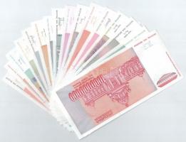 Jugoszlávia 1992. 100D + 500D + 1000D + 5000D + 10.000D + 50.000D + 1993. 100.000D + 500.000D + 1.00...