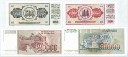 Jugoszlávia 1986. 100D + 500D + 1987. 20.000D + 1988. 50.000D T:I,I-
Yugoslavia 1986. 100 Dinara + ...