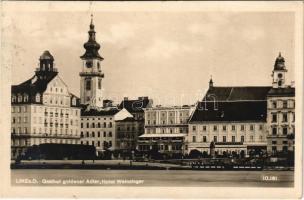 1929 Linz, Gasthof goldener Adler, Hotel Weinzinger, Cafe Haslinger / hotel, inn, café