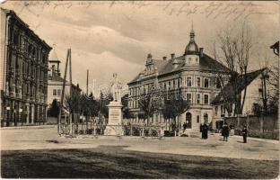 1906 Villach (Kärnten), Hans Gasser Platz / square, monument, savings bank (EM)