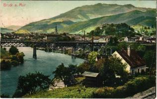 1908 Bruck an der Mur (Steiermark), general view with railway bridge (EB)
