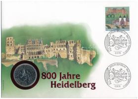 NSZK 1986D 5M Cu-Ni 600 éves a Heidelberg Egyetem érmés borítékban, első napi bélyegzéses bélyeggel T:1- FRG 1986D 5 Mark Cu-Ni 600th Anniversary - Heidelberg University in coin envelope with first day of issue stamp and cancellation C:AU Krause KM#164