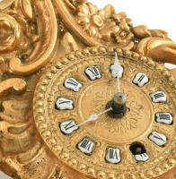 Neorokókó falióra, mechanikus szerkezettel, öntött tűziaranyozott bronz óratest, kopott sérült, műkö...