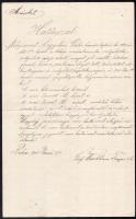 1903 Kanászbojtár nyugdíjazási határozata, gróf Wenckheim Frigyes levelének másolata
