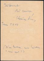 1969 Dr. Holéczy Sextett, hátoldalon üdvözlő sorokkal és aláírással