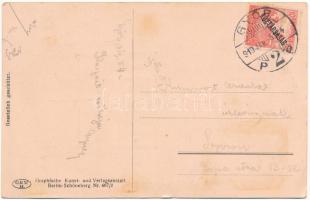 1919 Beinah' verschlafen / silhouette art postcard (EK)